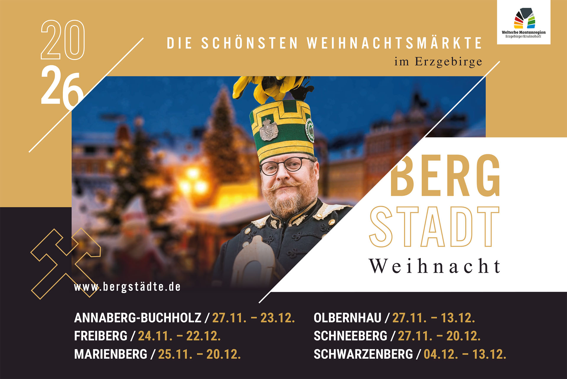 Die schönsten Weihnachtsmärkte der Bergstädte im Erzgebirge 2026